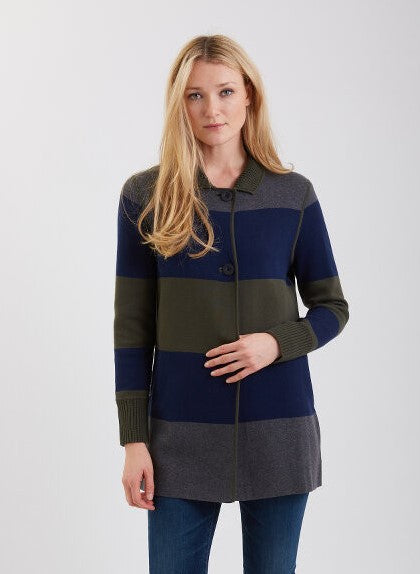 Pima Cotton Ribbed Collar & Cuffs Reversible Coat   #191365