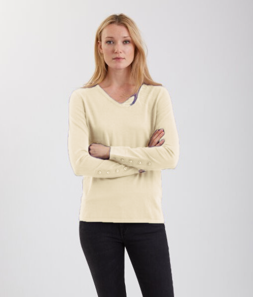 V Neck with Button Cuffs #191367