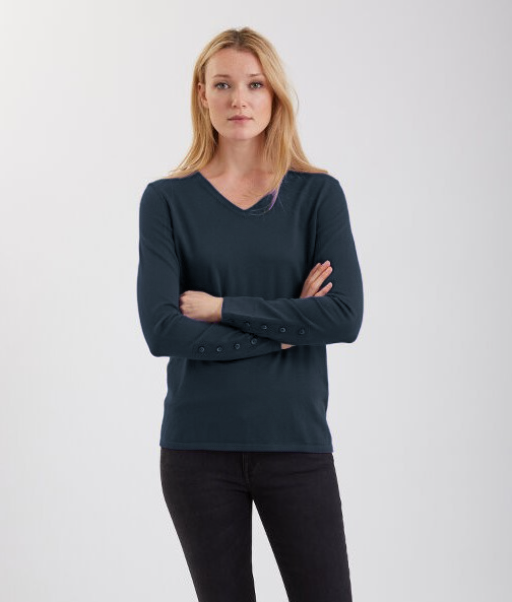 V Neck with Button Cuffs #191367