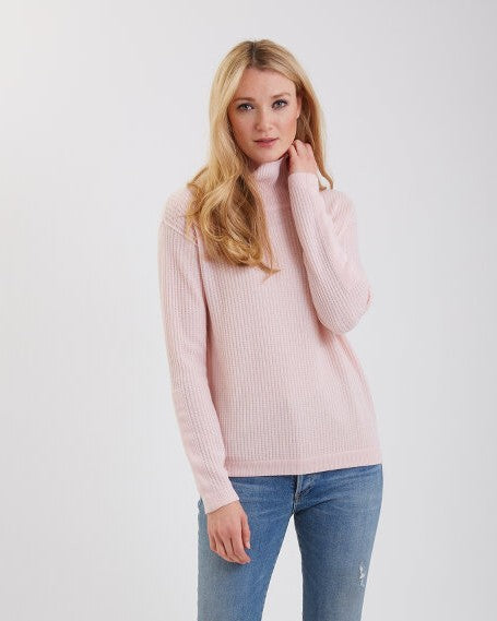 Cashmere Waffle Stitch Funnel Neck #191729