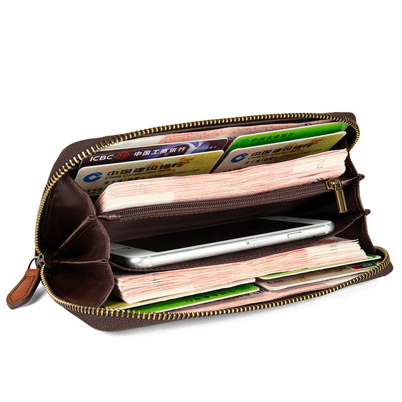 New Genuine Leather Large-capacity Long Wallet