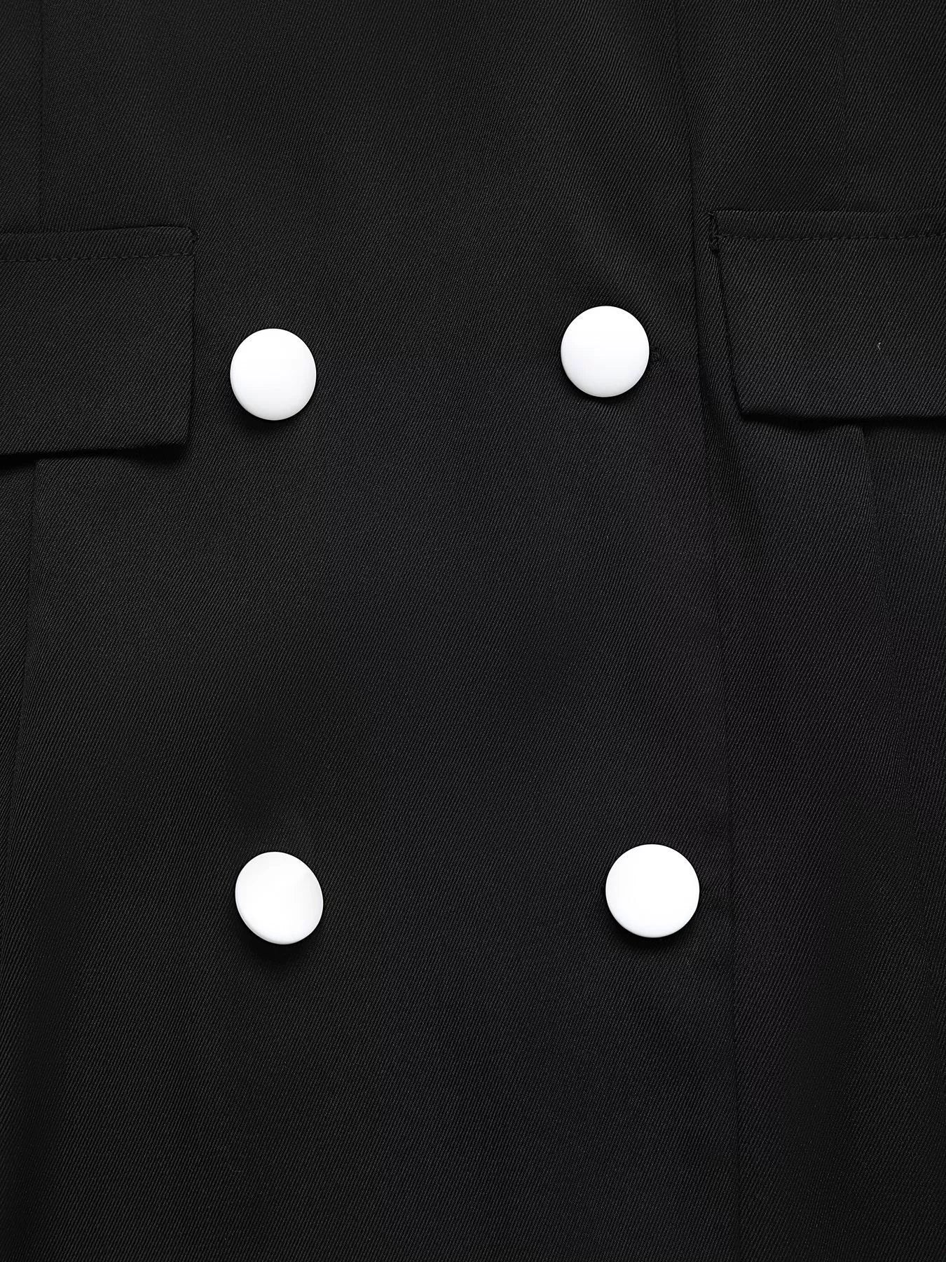 Lace Detail Double Breasted Blazer Dress