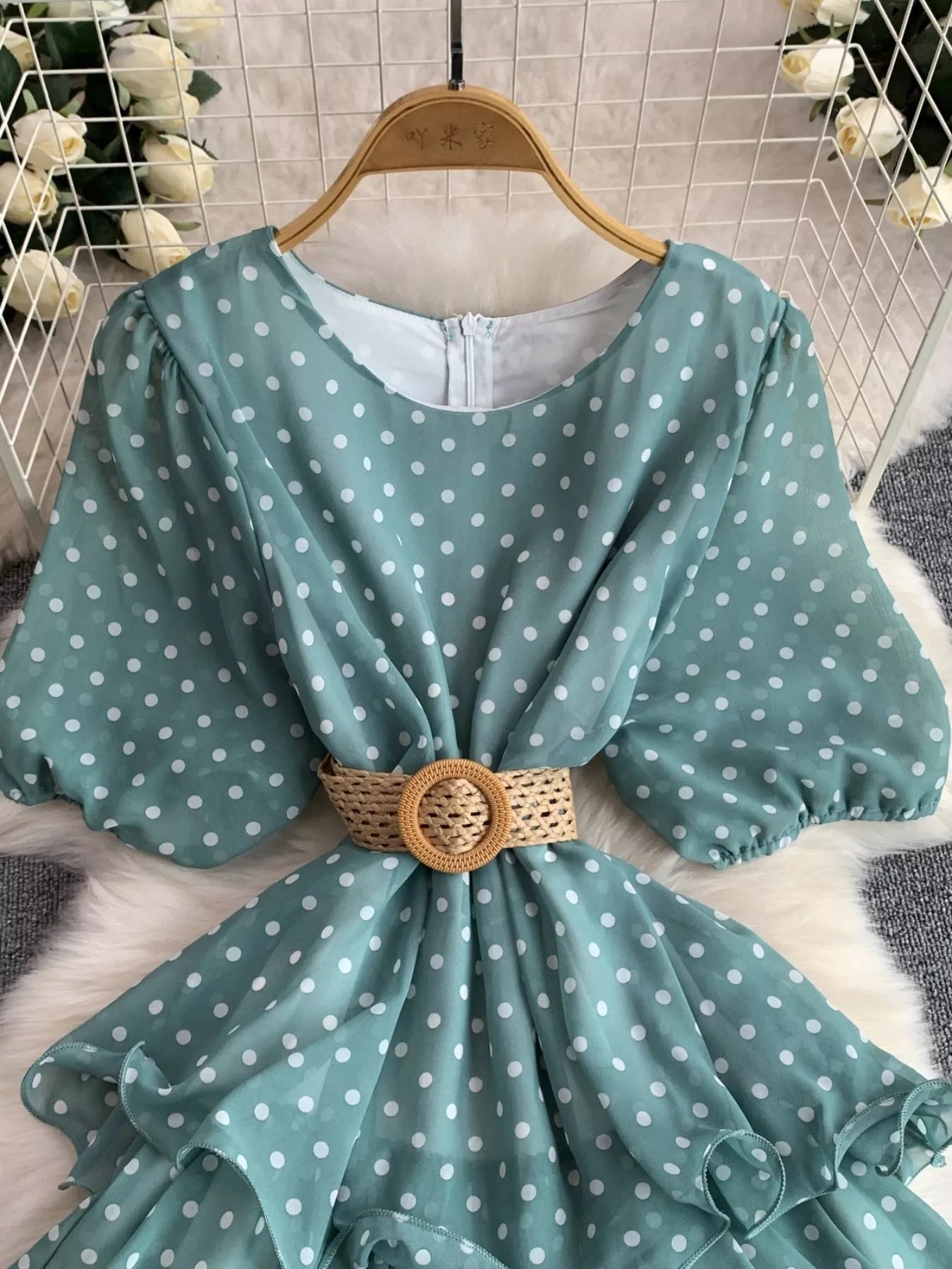 Polka Dot Ruffled Tiered Dress