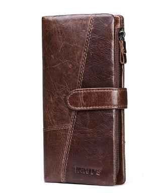 KAVIS Genuine Leather Women Wallet Female Long Clutch Lady Walet Portomonee Rfid Luxury Brand Money Bag Magic Zipper Coin Purse