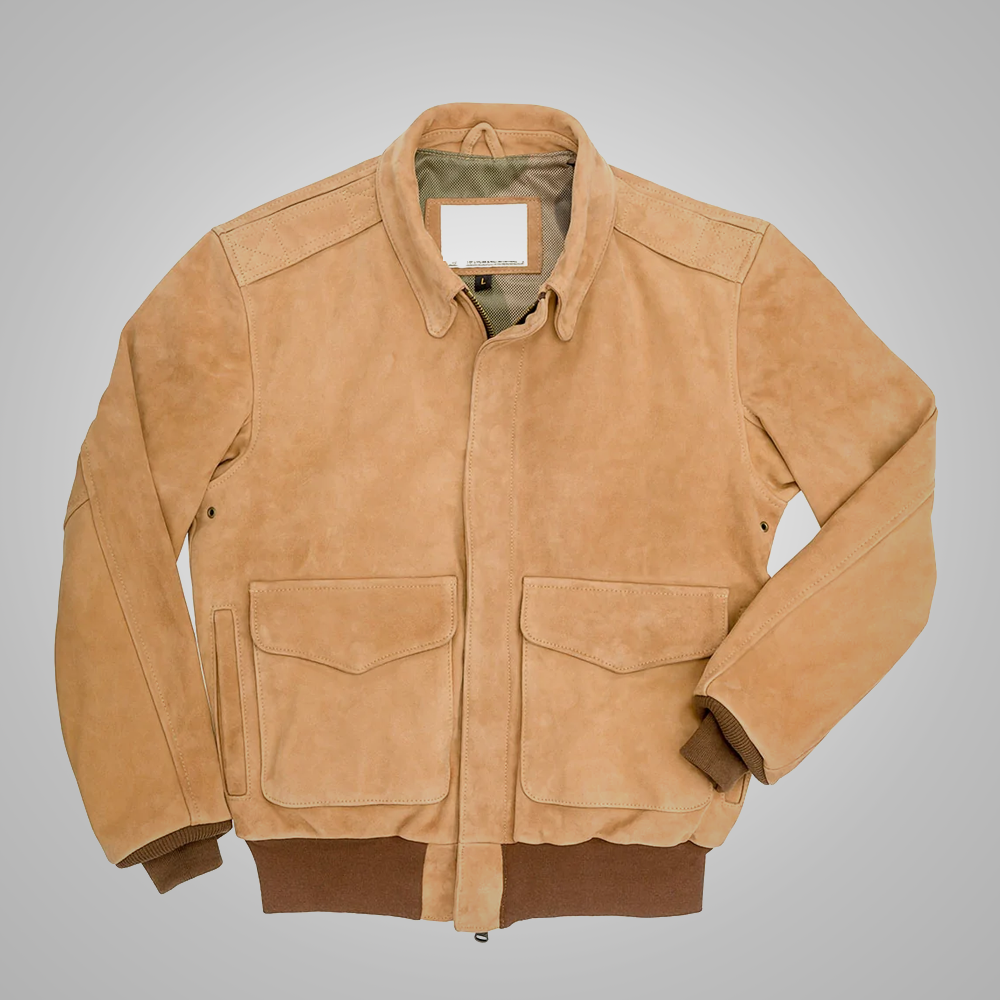 Men’s B3 RAF Aviator Brown A-2 Flight Shearling Leather Jacket