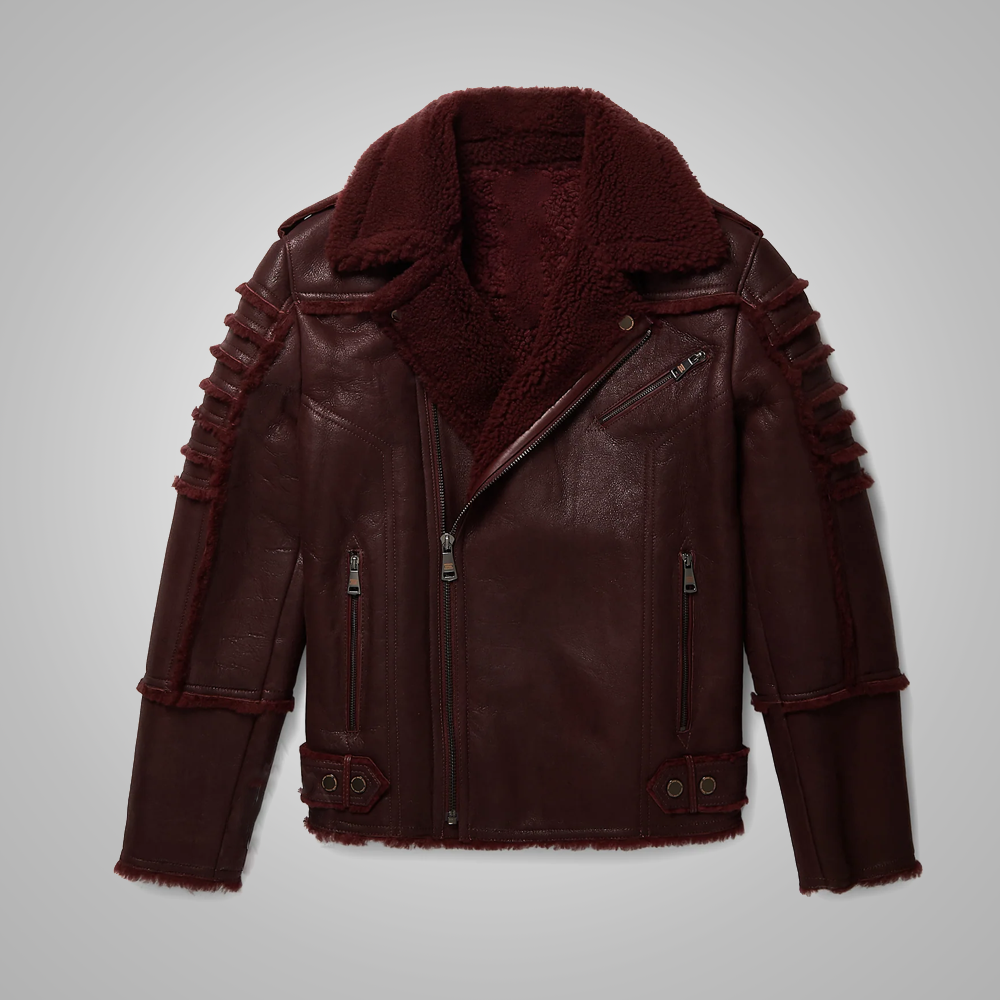 Men’s Real Brown Sheepskin Shearling B3 Aviator Leather Bomber Flying Jacket