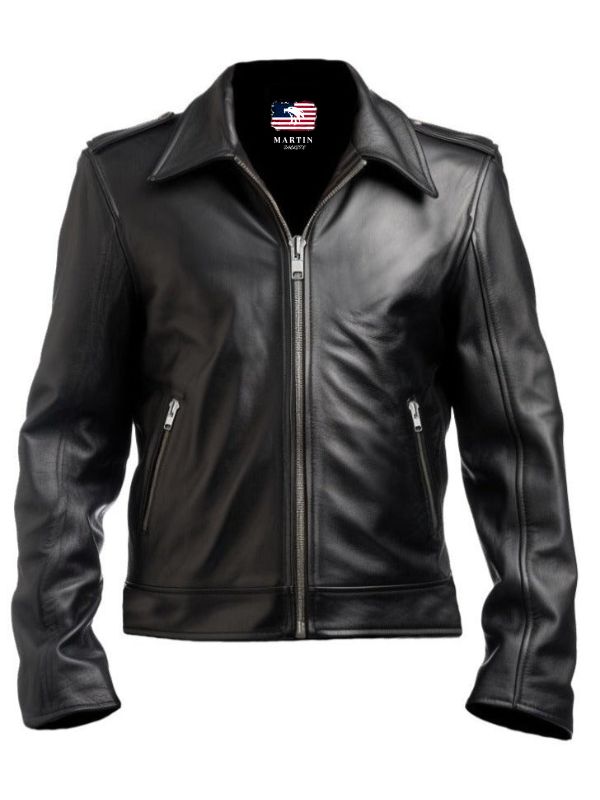 Men’s Vintage Black Leather Jacket – Black Leather Jacket for Men