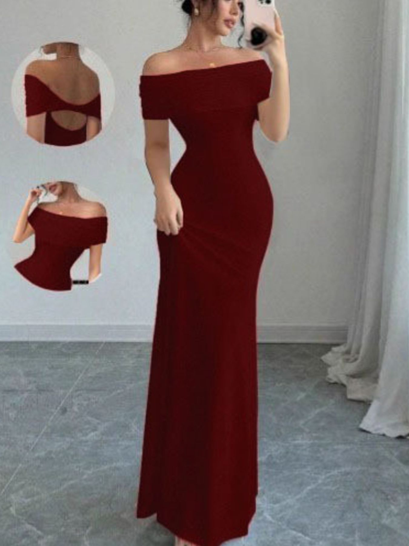Off-Shoulder Bodycon Maxi Dress
