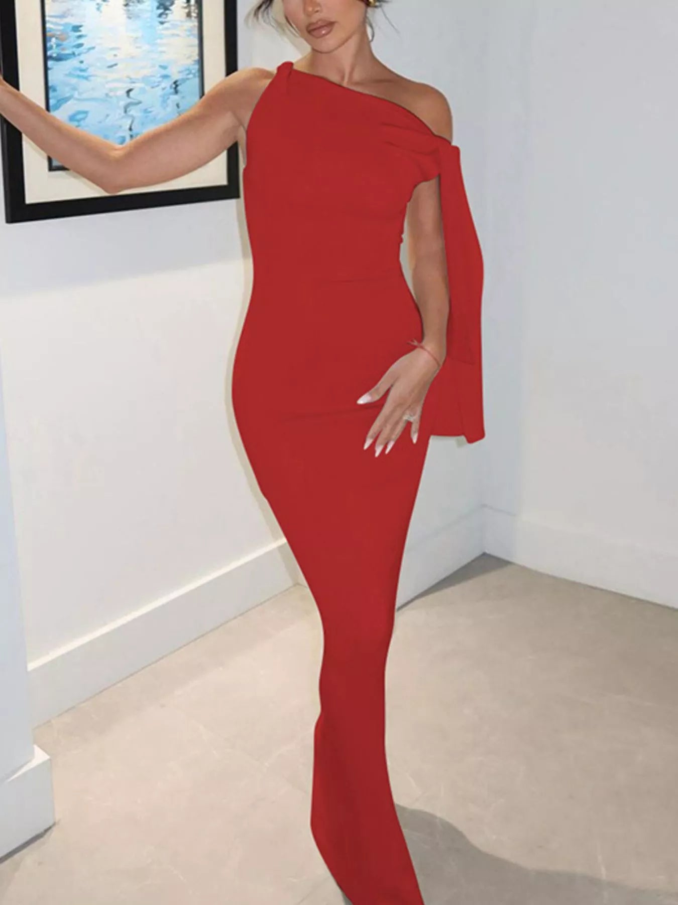 Sleeveless Maxi Dress with Draping Detail