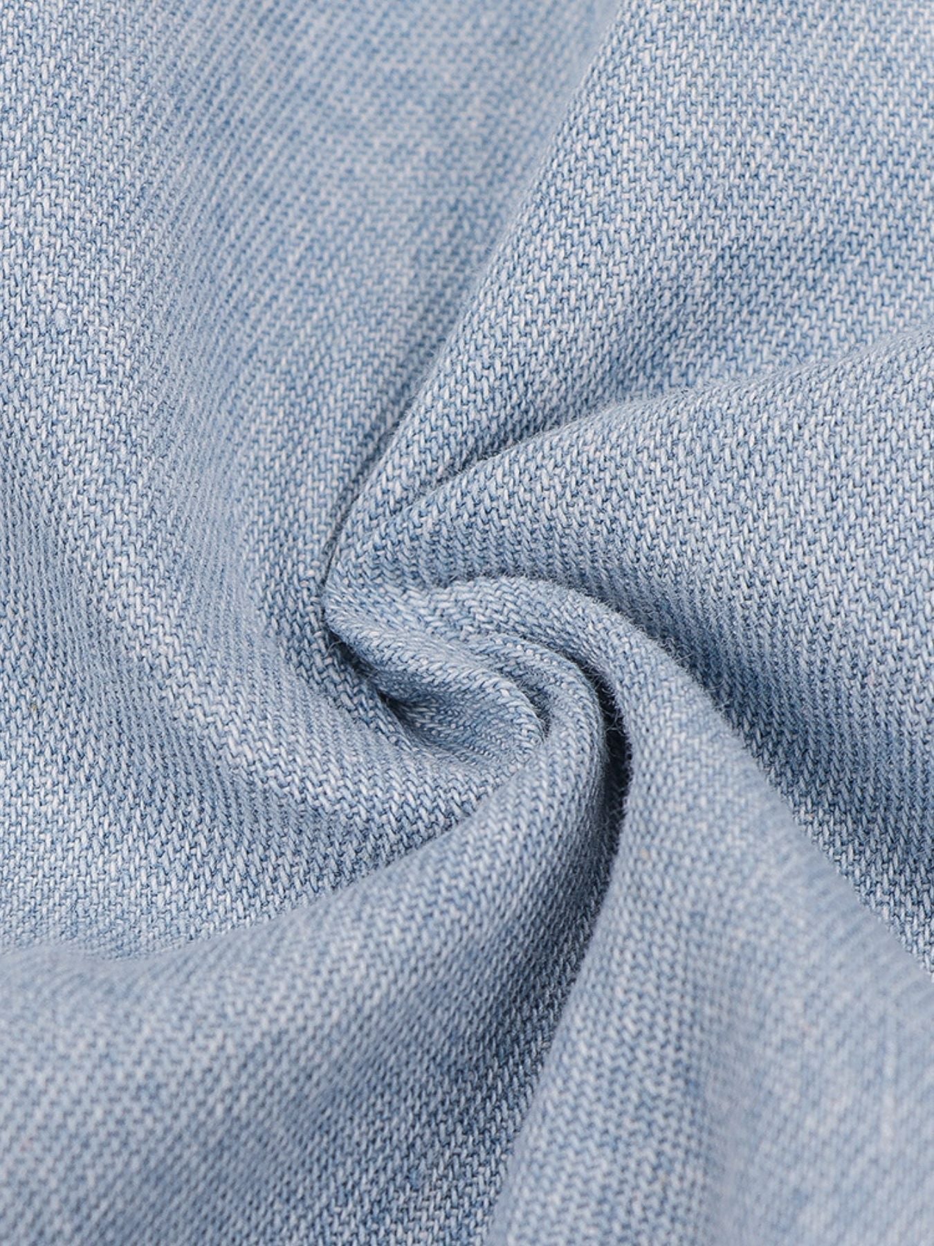 Zip Front Short Sleeve Denim Dress