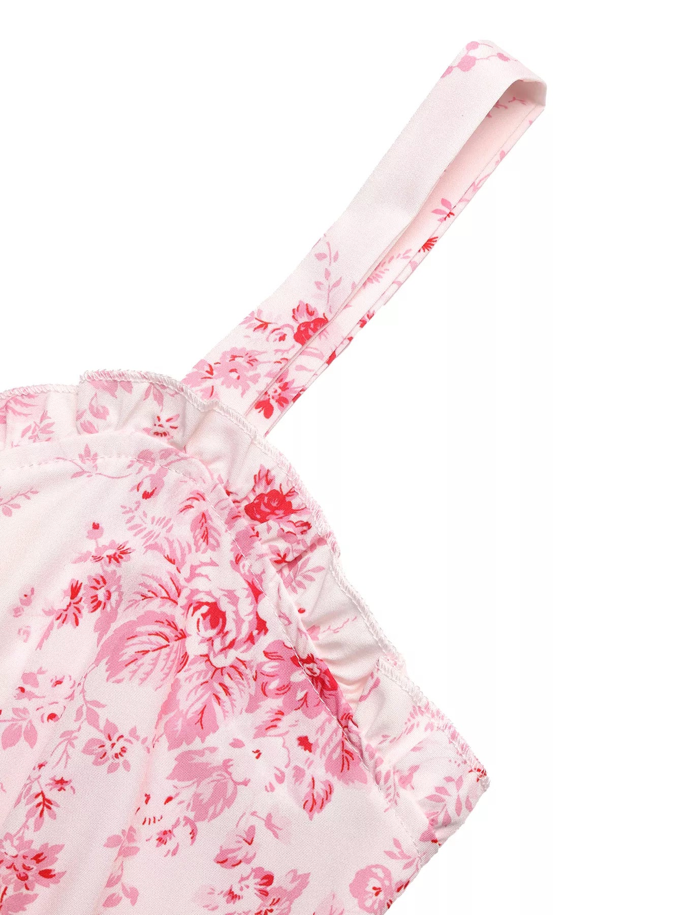 Floral Print Frill Trim Cami Dress