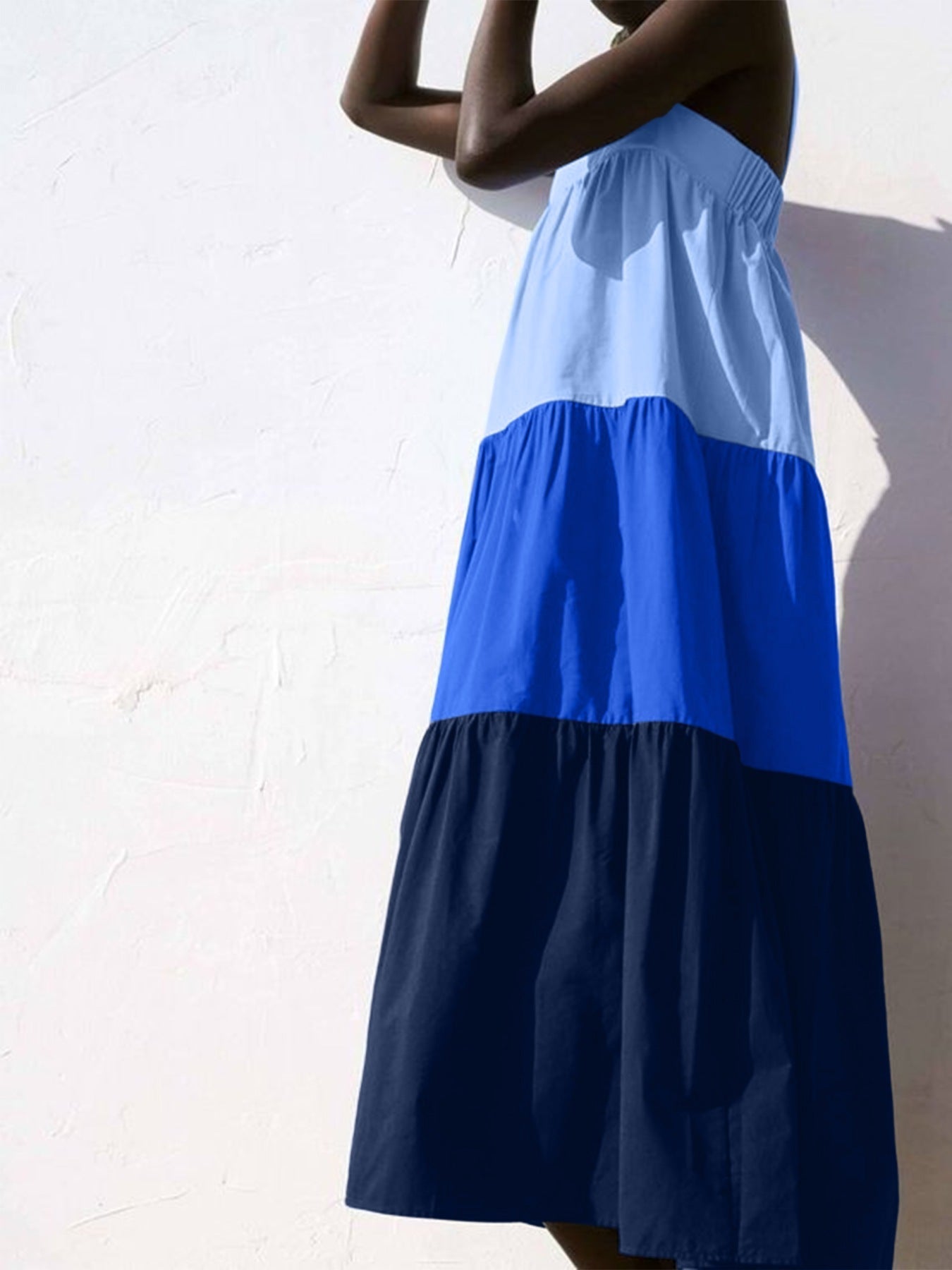 Color Block Wide Strap Dress