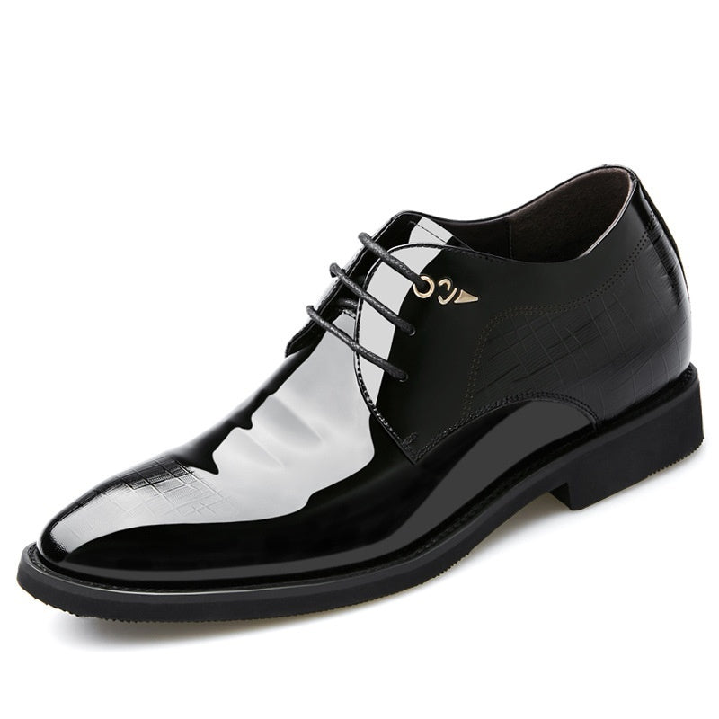 Men's Business Dress Leather Shoes With Hidden Heel