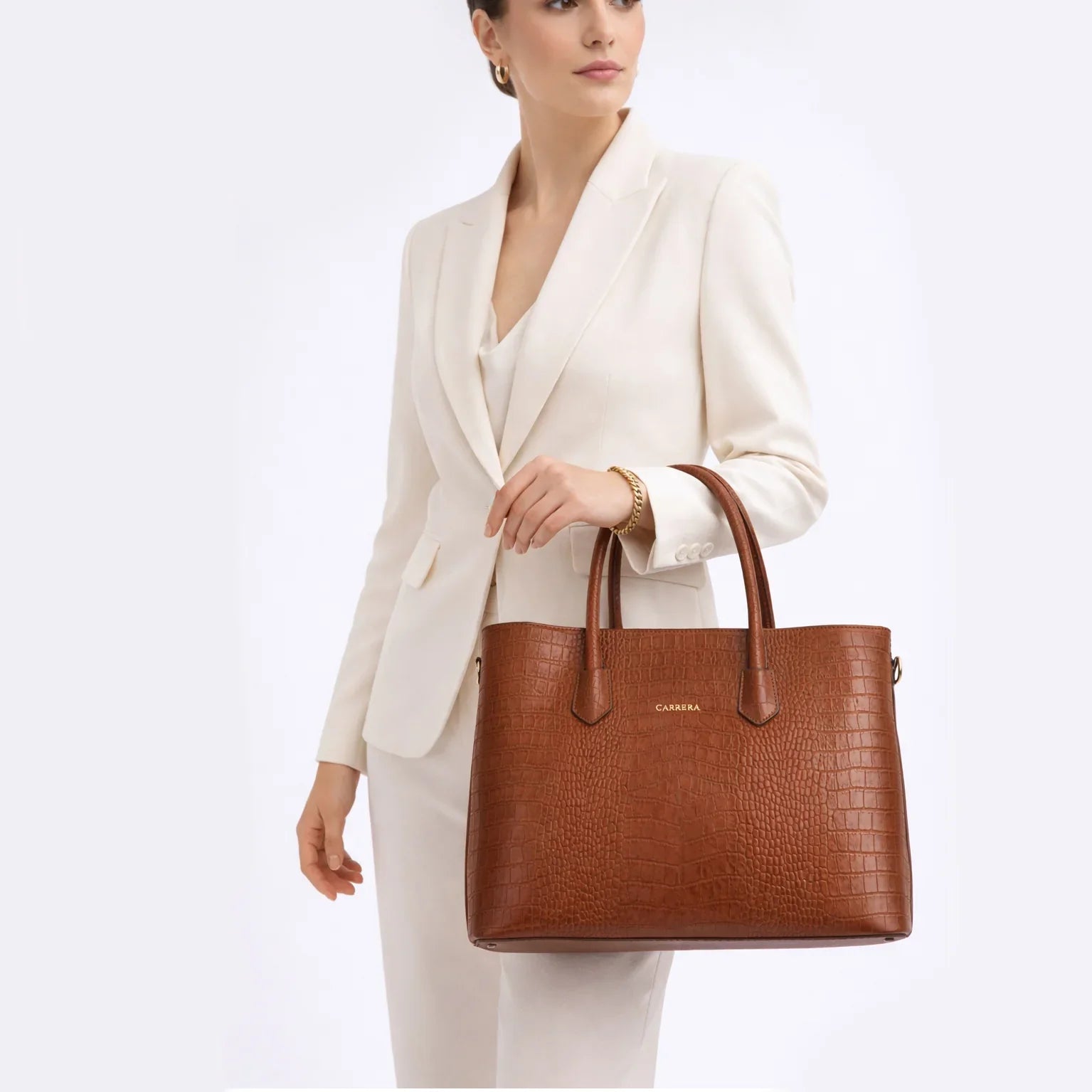 Carrera Novelya Women’s Leather Bag – Full-Grain Calf Leather Top Handle Bag for Elevated Everyday Carry | Minimal & Handcrafted