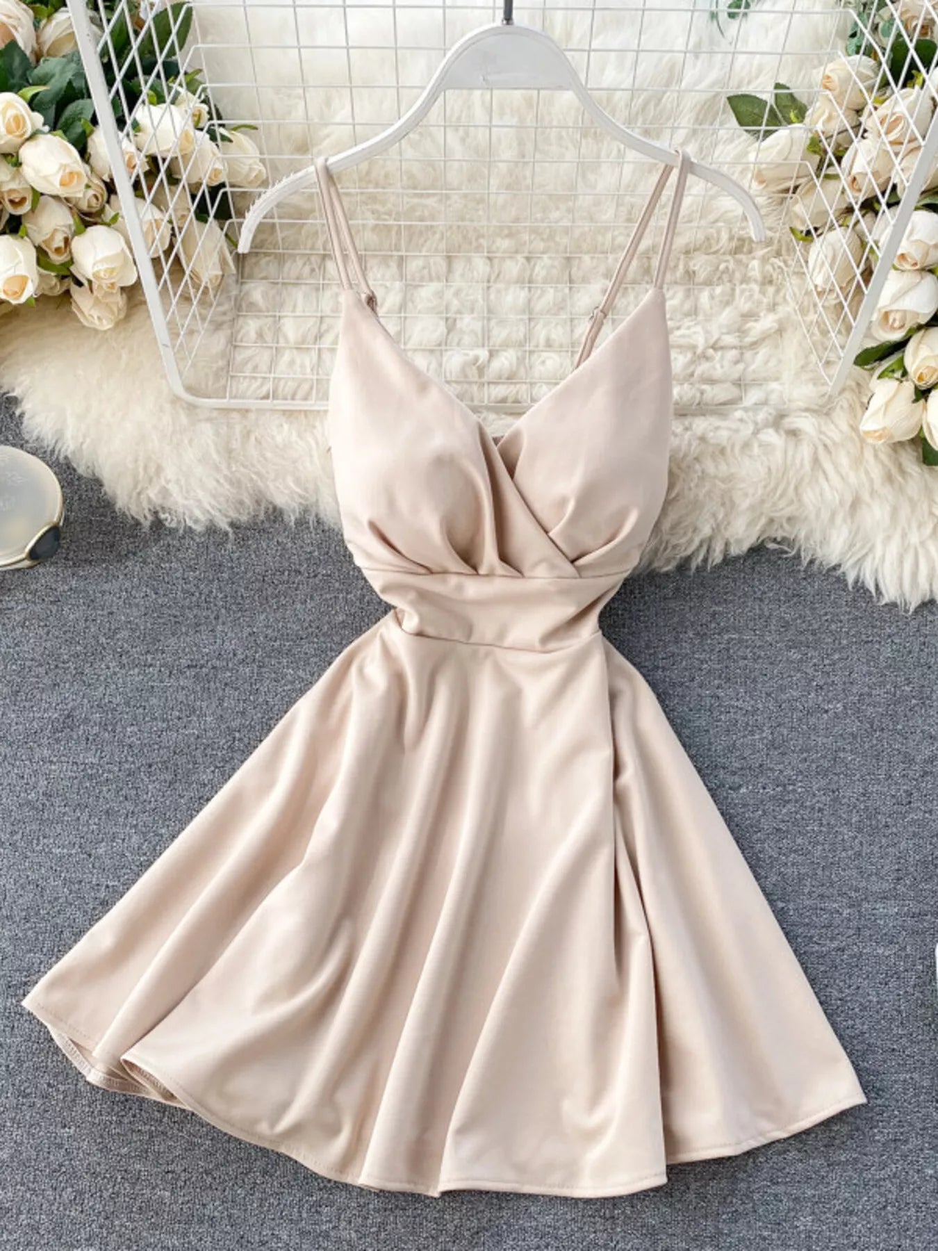 Surplice Spaghetti Strap Mini Dress