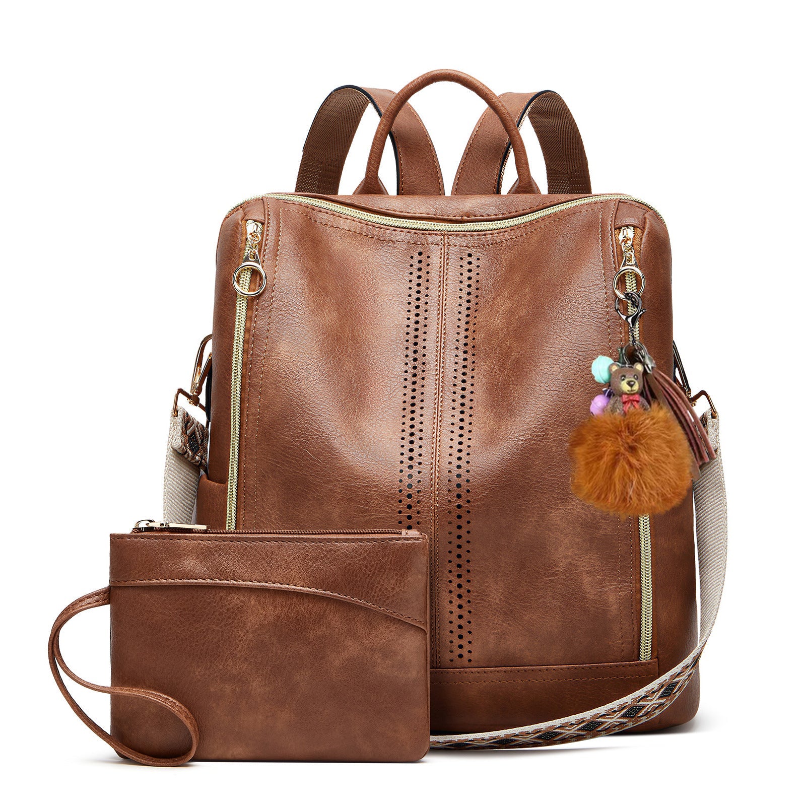 Springsummer Korean-style Casual Soft-leather Womens Backpack
