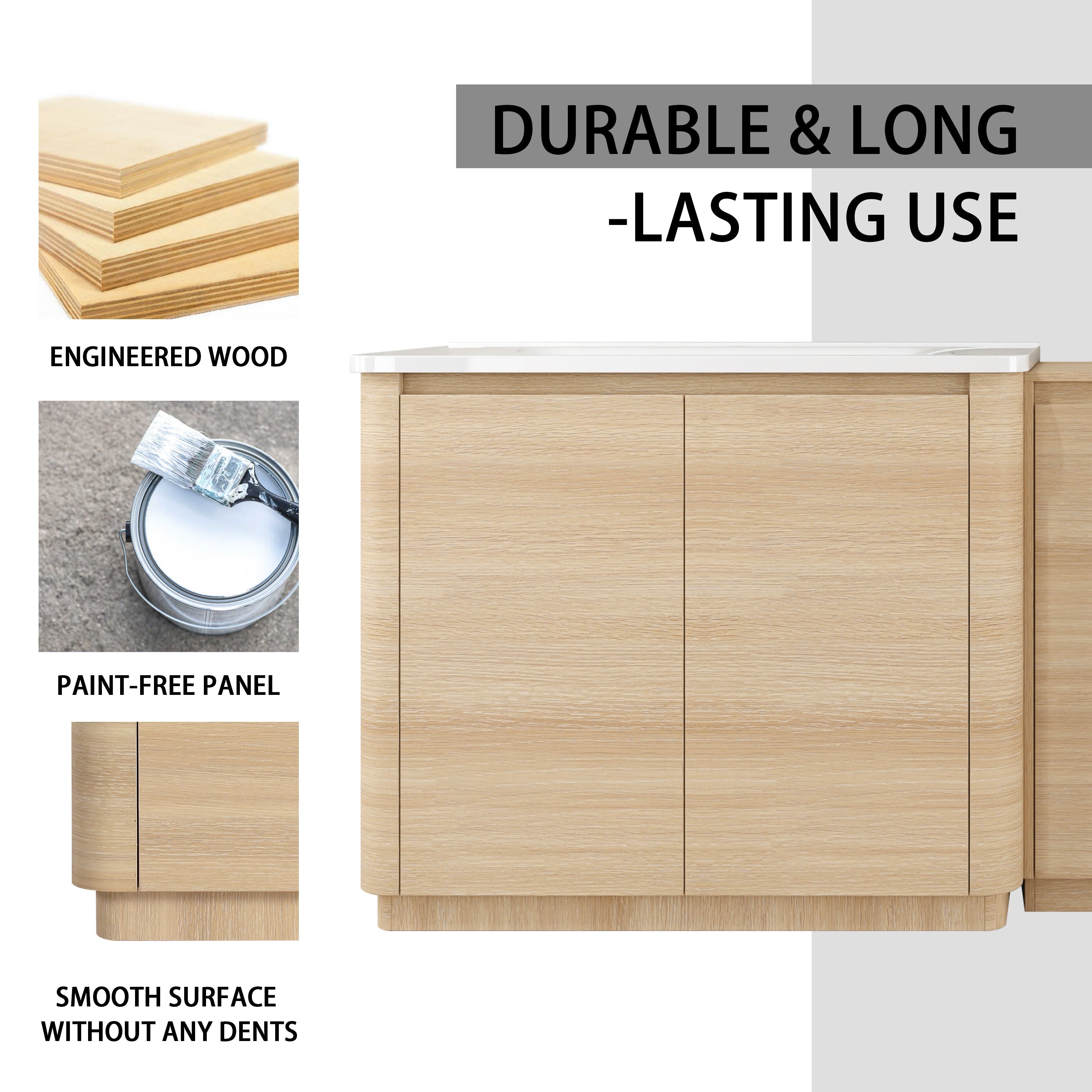92'' Freestanding Bathroom Vanity with Ceramic Sink