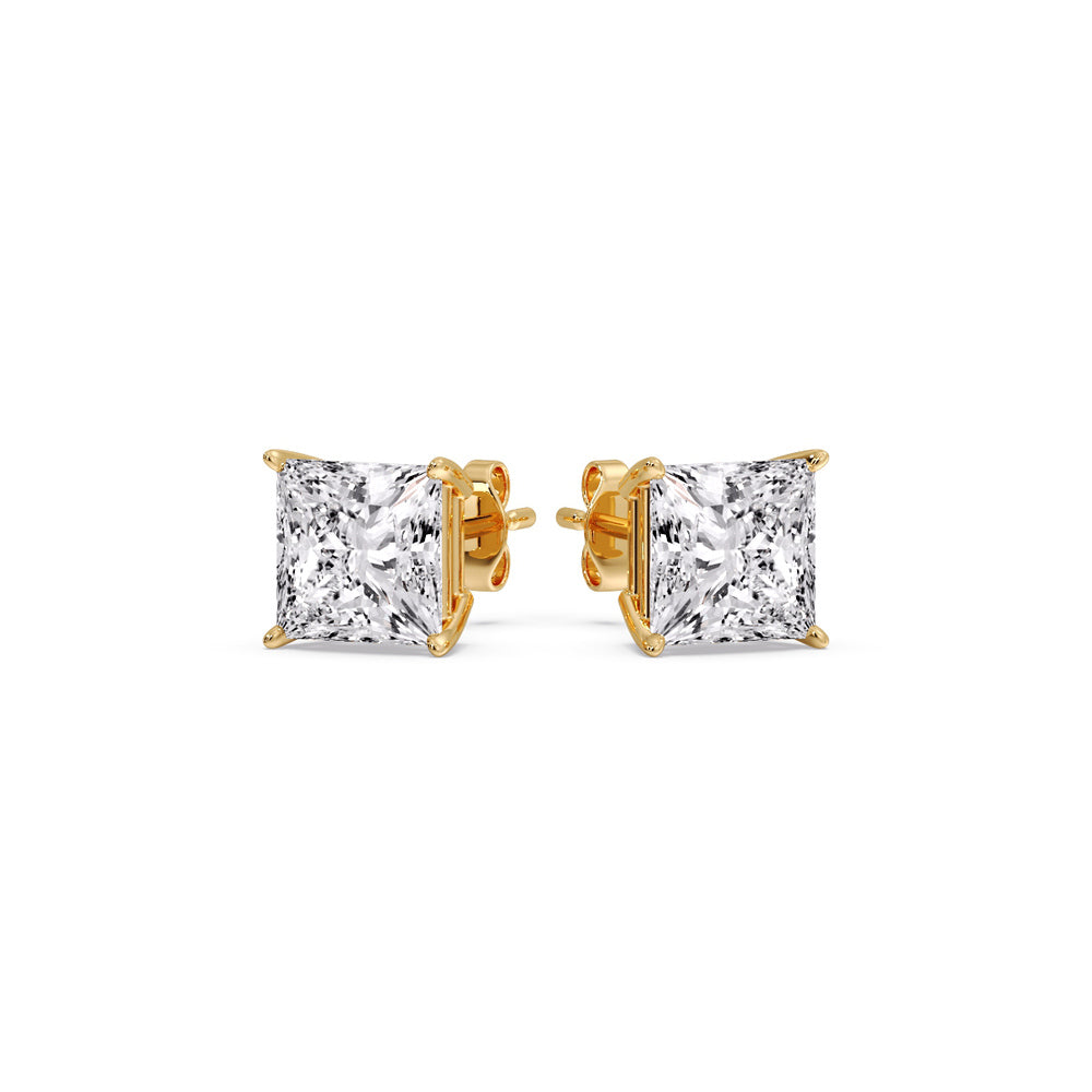 Princess-Cut Diamond Solitaire Stud Earrings [IGI Certified]
