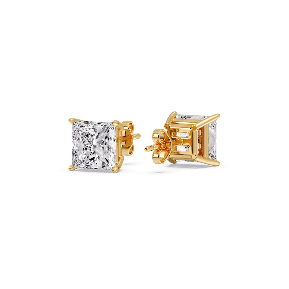 Princess-Cut Diamond Solitaire Stud Earrings [IGI Certified]