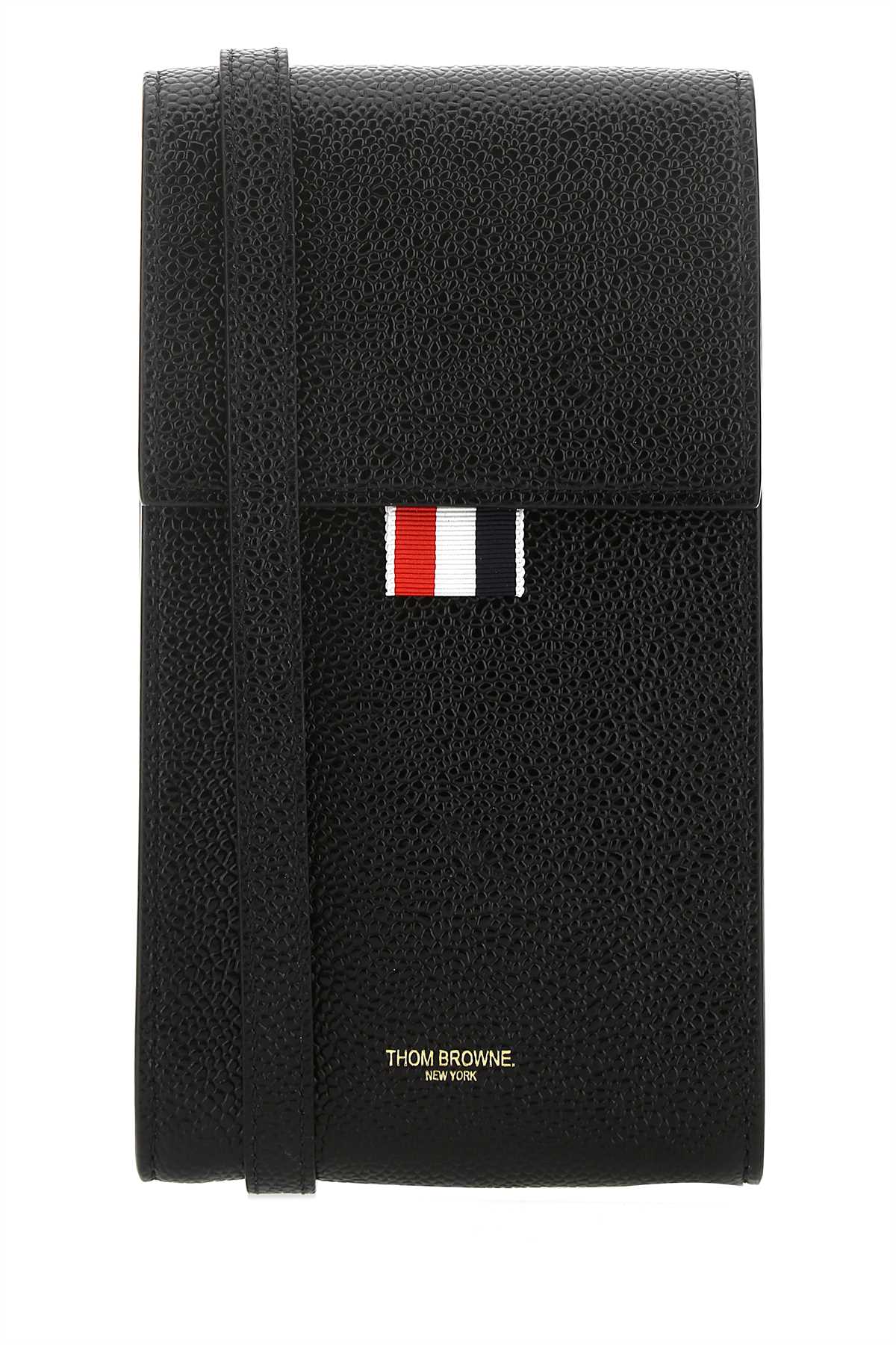Thom Browne Men Black Leather Phone Holder