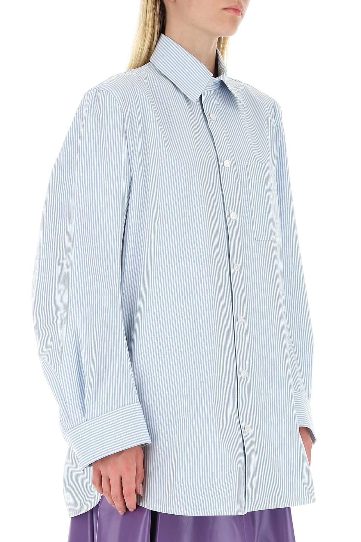 Bottega Veneta Women Embroidered Cotton Oversize Shirt