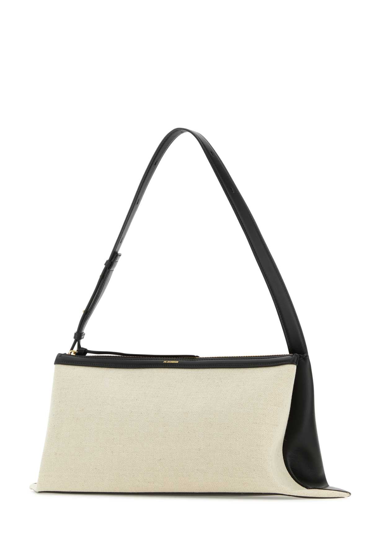 Jil Sander Women Two-Tone Canvas And Leather Medium Empire Shoulder Bag