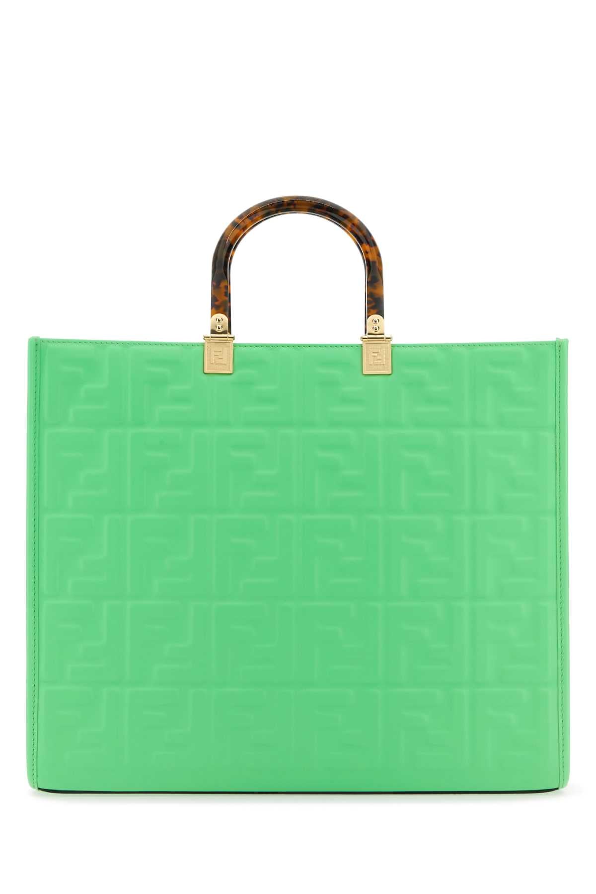 Fendi Women Green Leather Medium Sunshine Shopping Bag