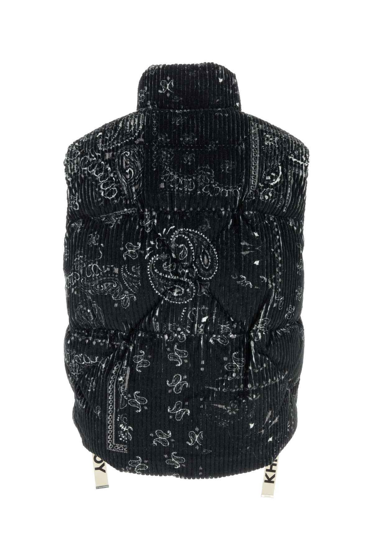 Khrisjoy Men Printed Corduroy Oversize Sleeveless Down Jacket