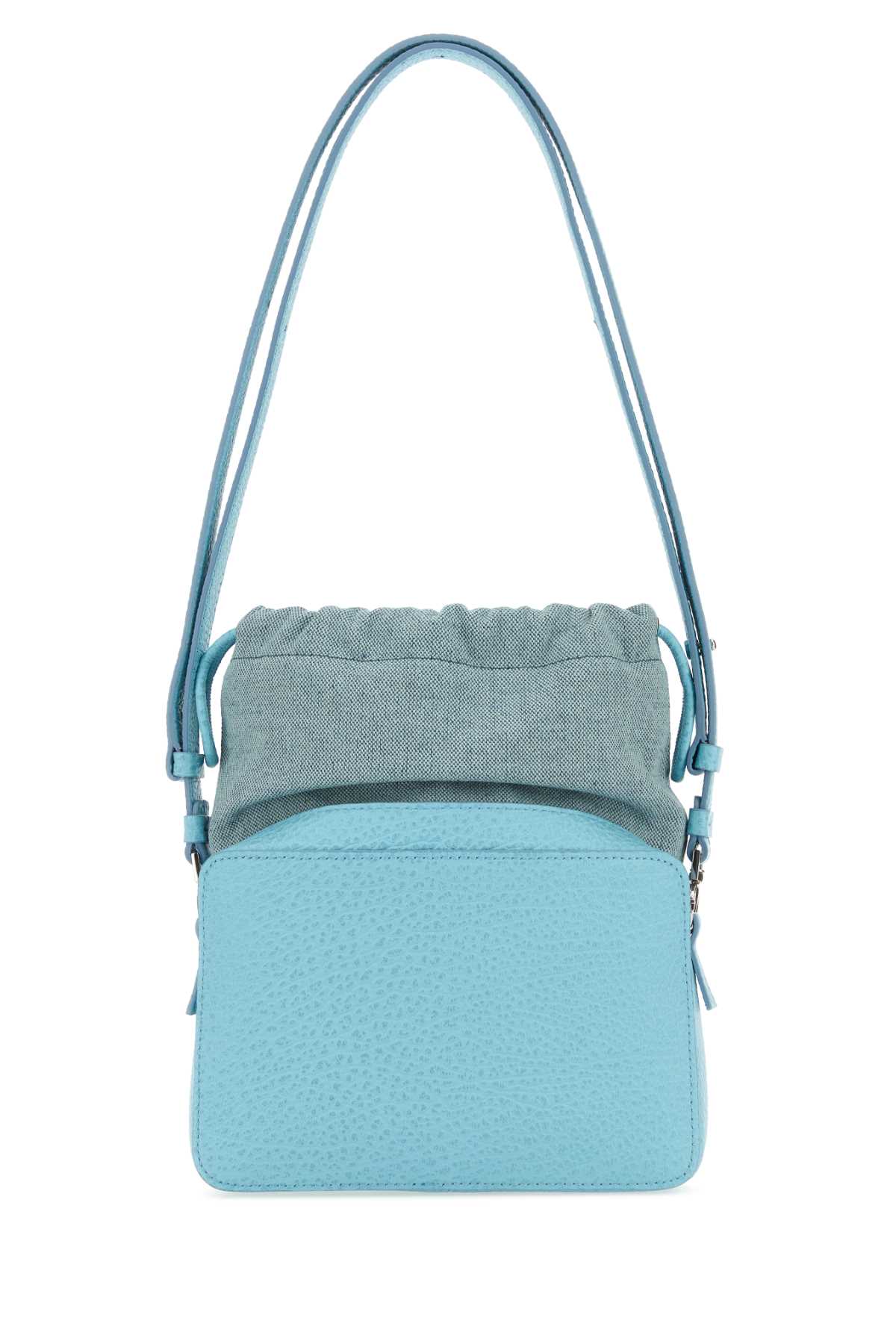 Maison Margiela Women Light Blue Leather And Fabric 5Ac Bucket Bag