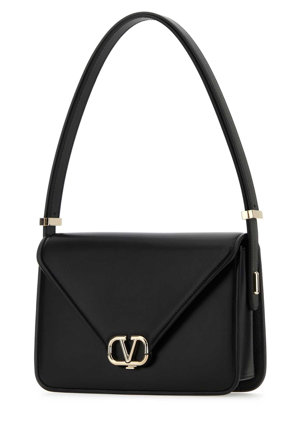 Valentino Garavani Women Black Leather Vlogo Shoulder Bag