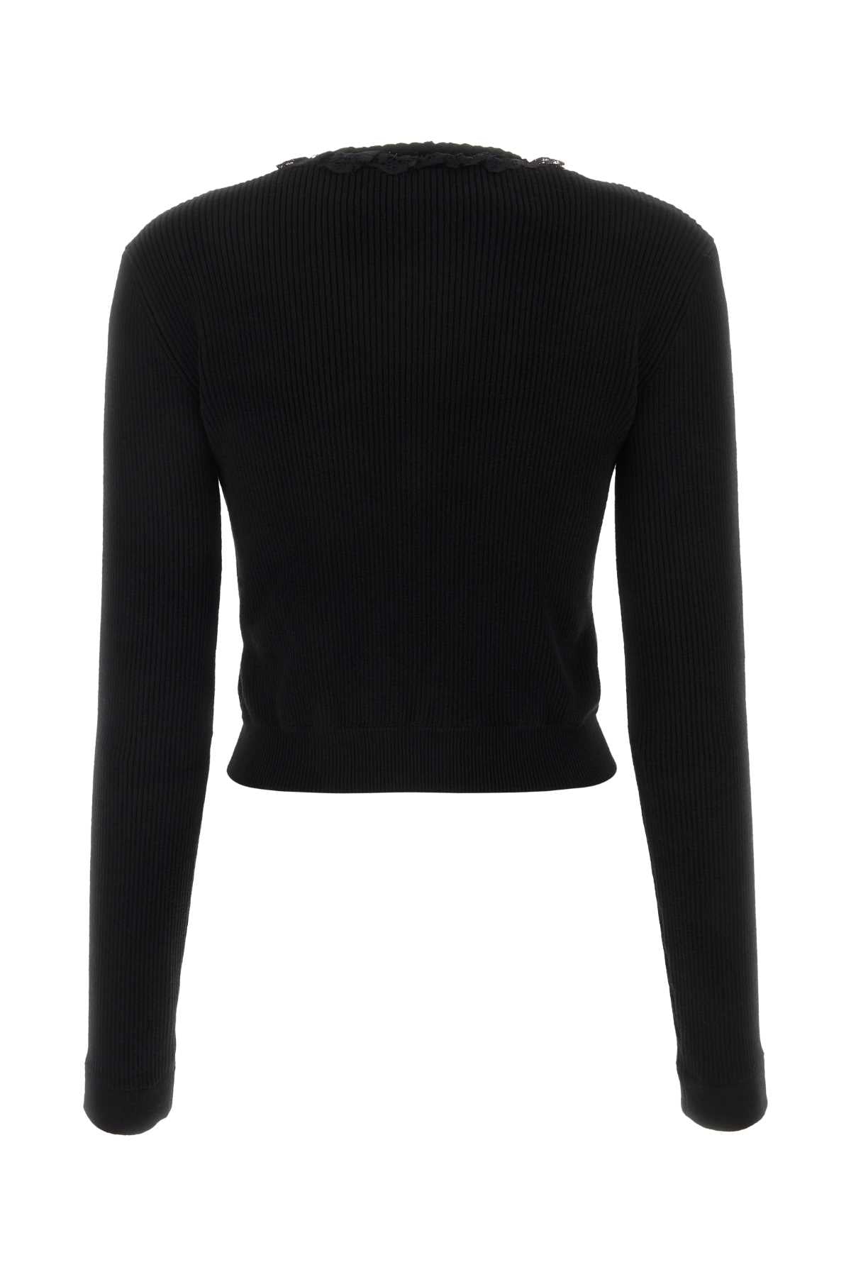 Alessandra Rich Women Black Wool Blend Cardigan