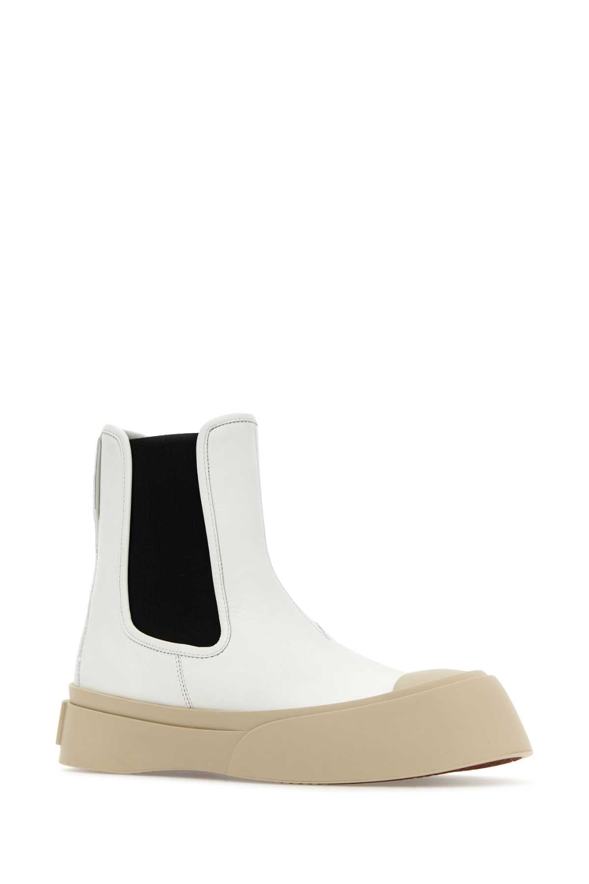Marni Women White Nappa Leather Pablo Ankle Boots