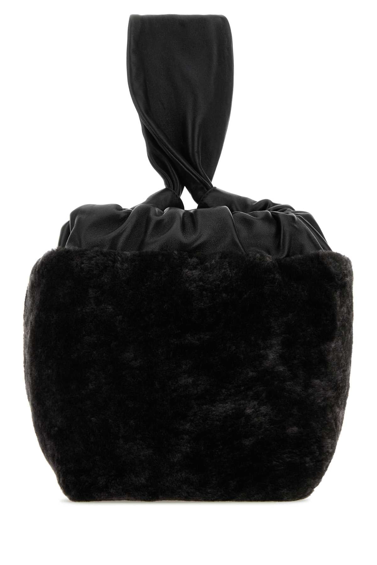Jil Sander Women Black Shearling Clutch