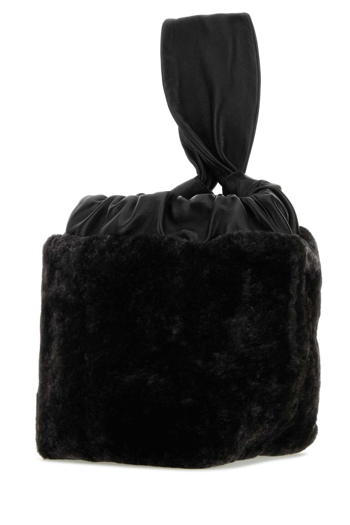 Jil Sander Women Black Shearling Clutch