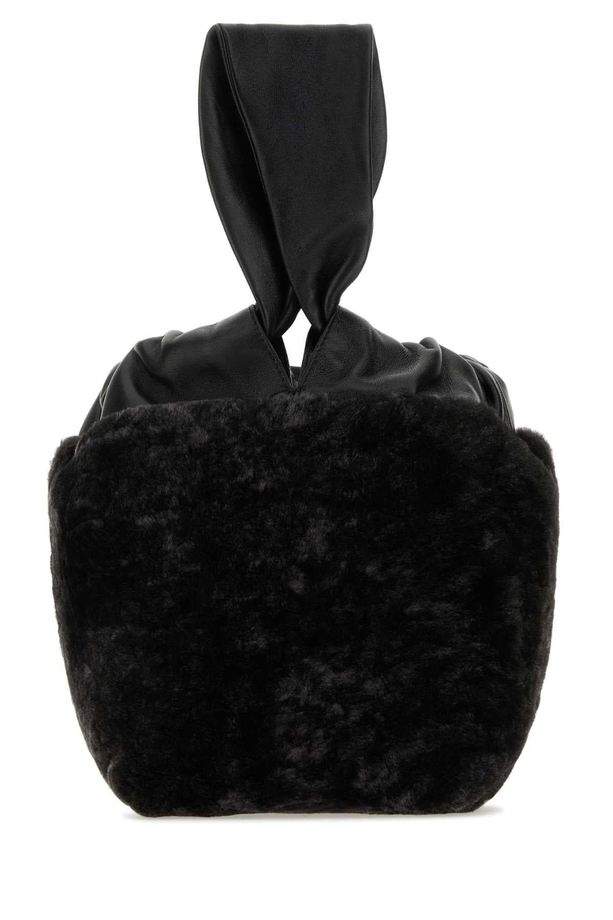 Jil Sander Women Black Shearling Clutch