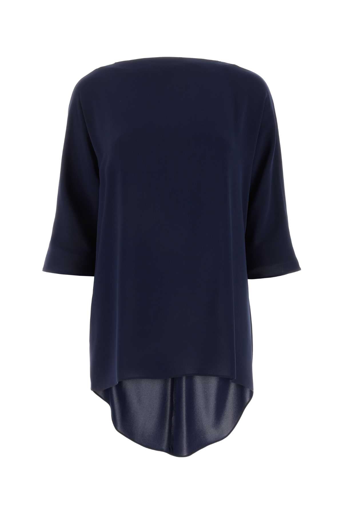 Max Mara Women Midnight Blue Triacetate Blend Ferro Blouse
