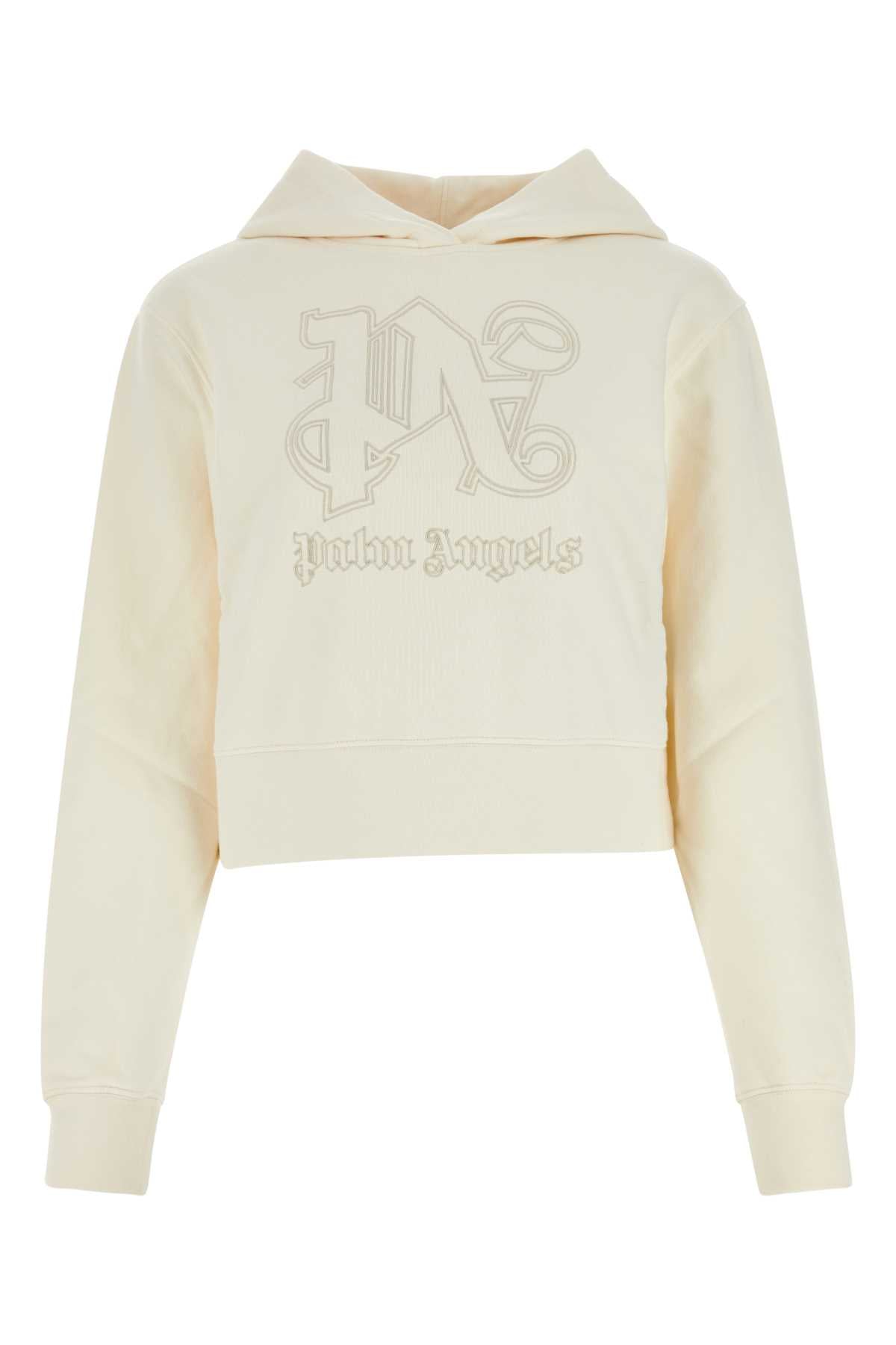 Palm Angels Women Ivory Cotton Sweatshirt
