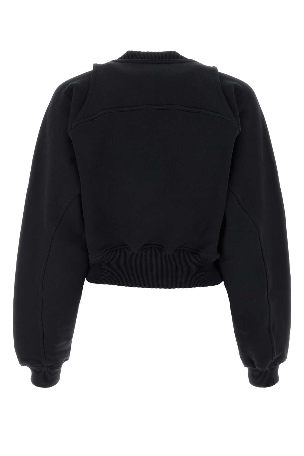 Off White Women Black Cotton Sweatshirt
