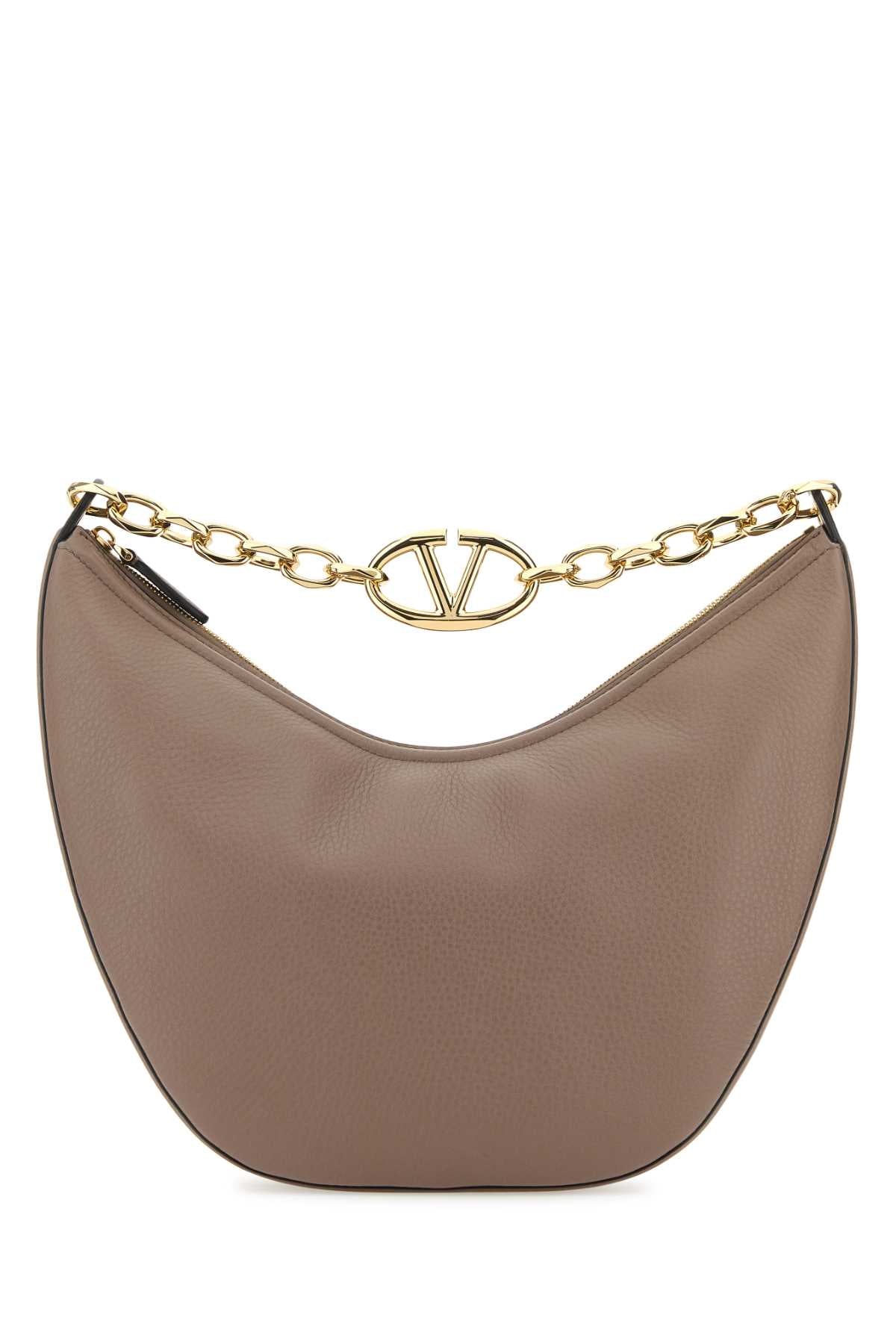 Valentino Garavani Women Antiqued Pink Leather Medium Hobo Vlogo Moon Shoulder Bag