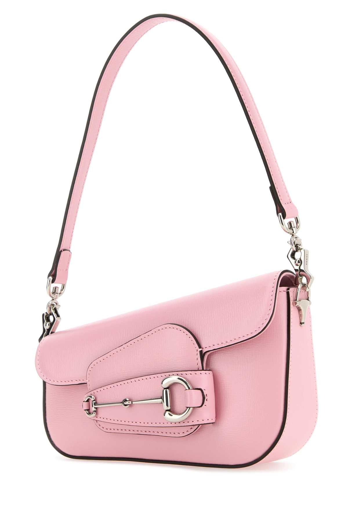 Gucci Women Pink Leather Mini Gucci Horsebit 1955 Handbag