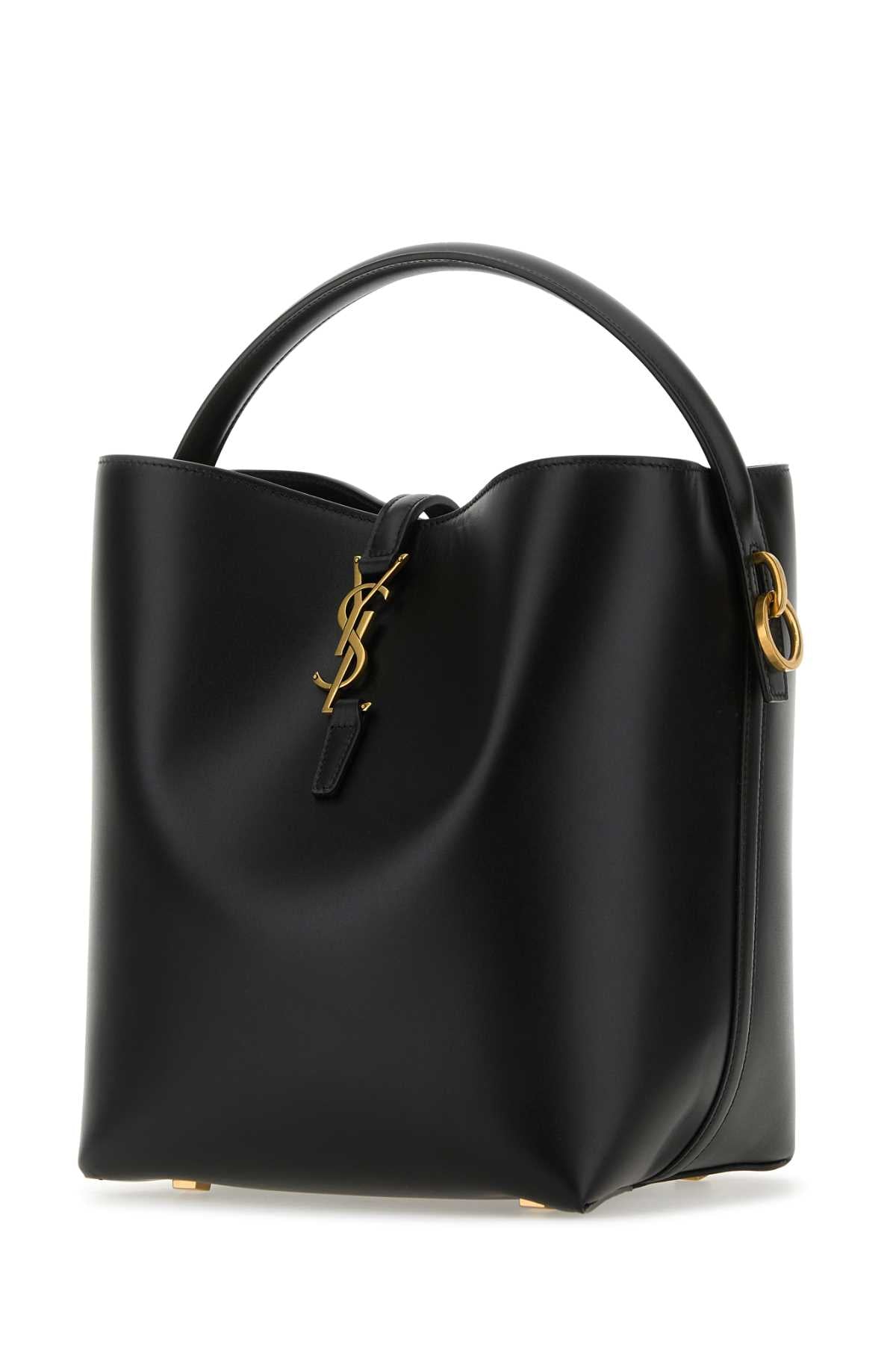 Saint Laurent Women Black Leather Le 37 Bucket Bag