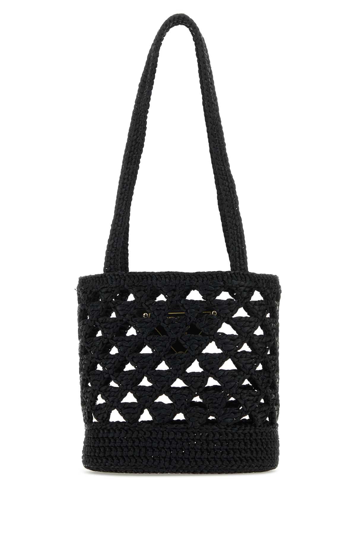 Prada Women Black Straw Handbag