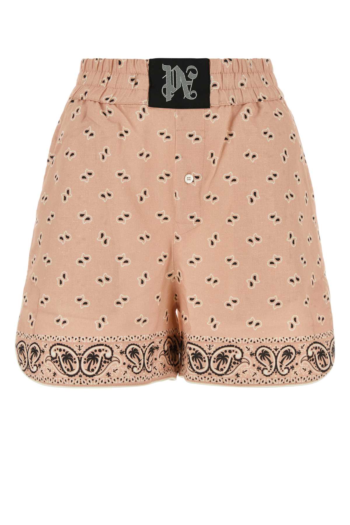 Palm Angels Women Printed Linen Blend Shorts