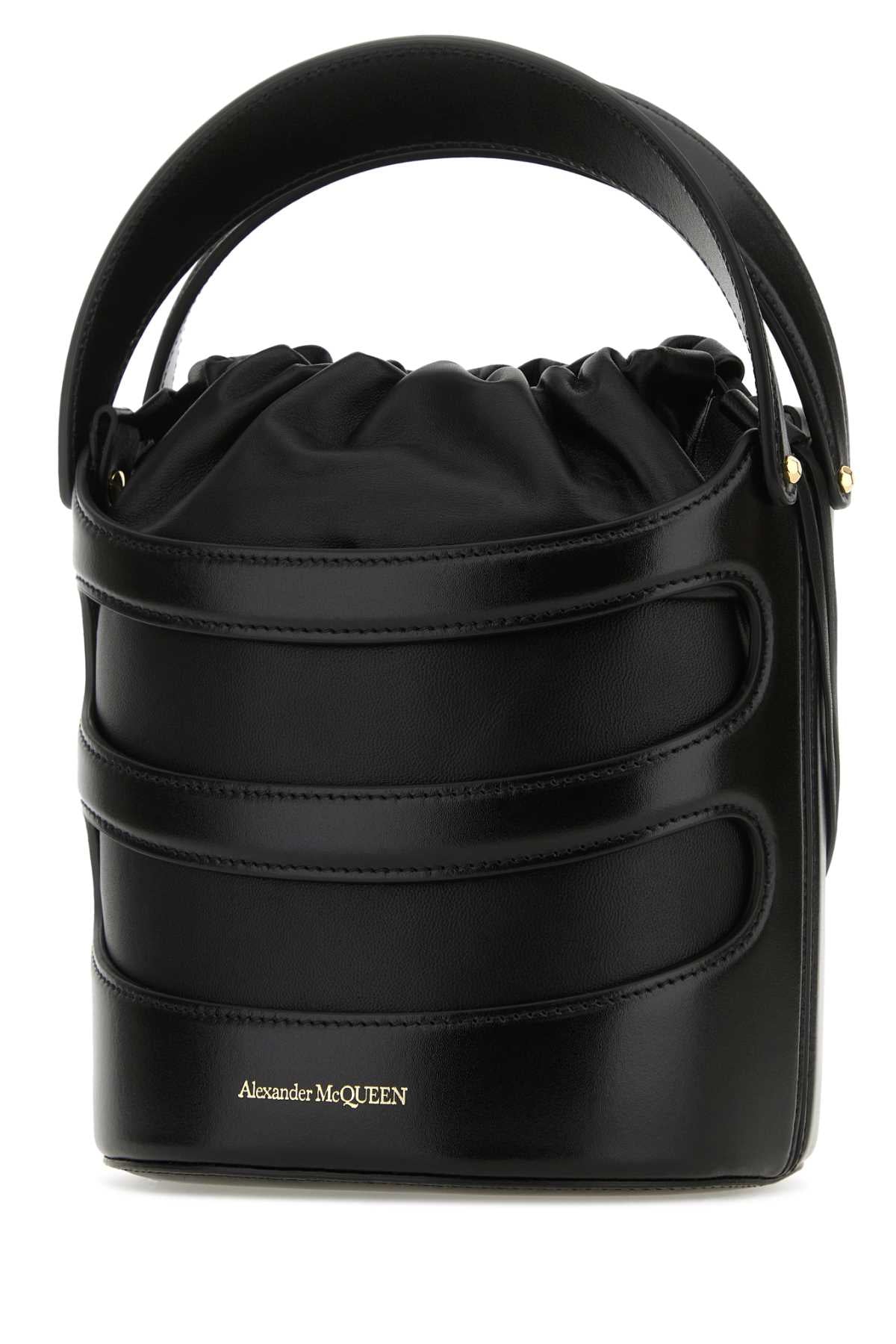 Alexander Mcqueen Women Black Leather The Rise Bucket Bag