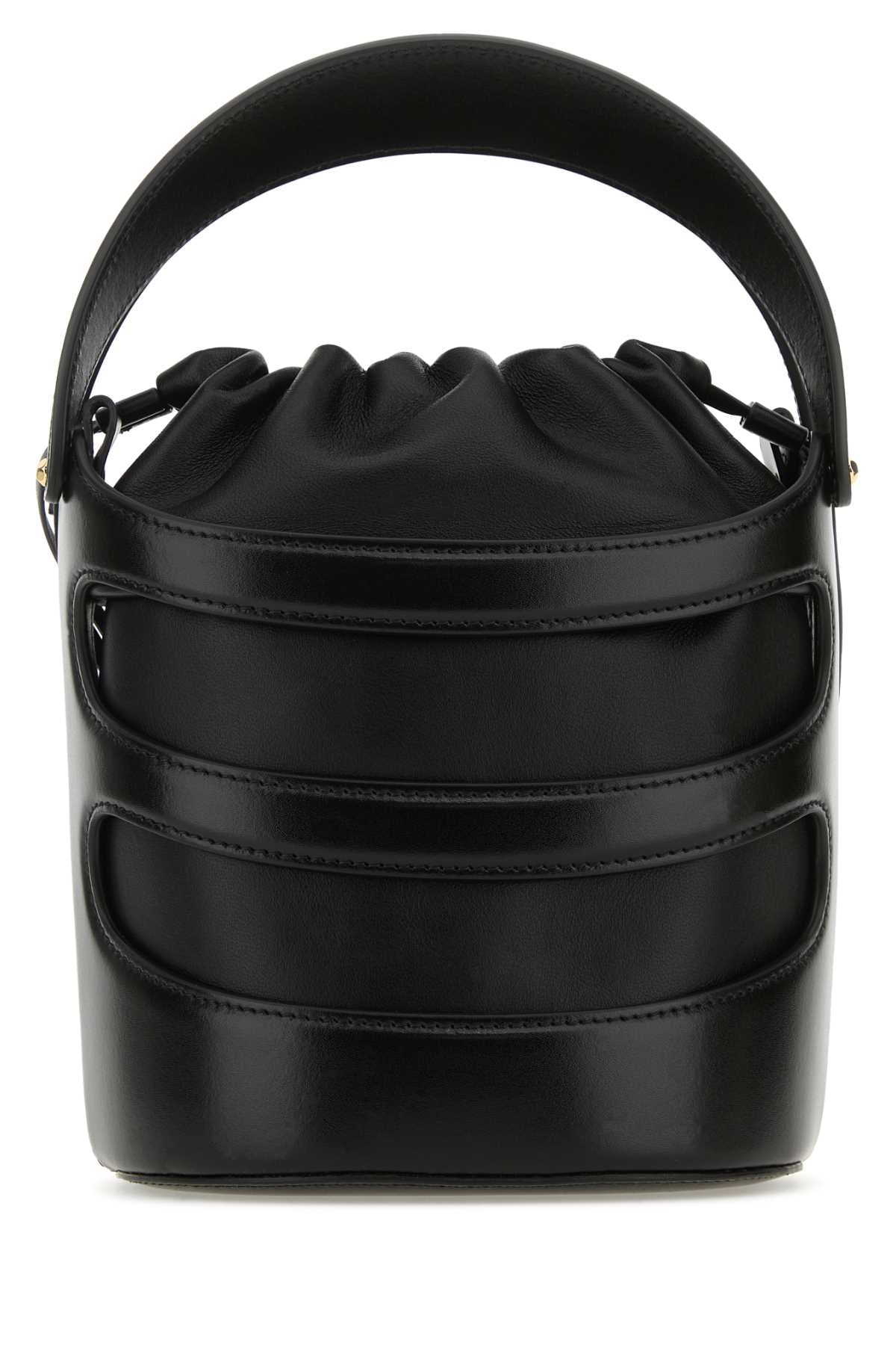 Alexander Mcqueen Women Black Leather The Rise Bucket Bag