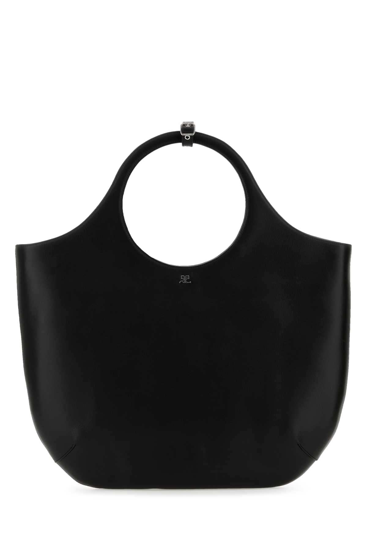 Courreges Women Black Leather Large Holy Handbag