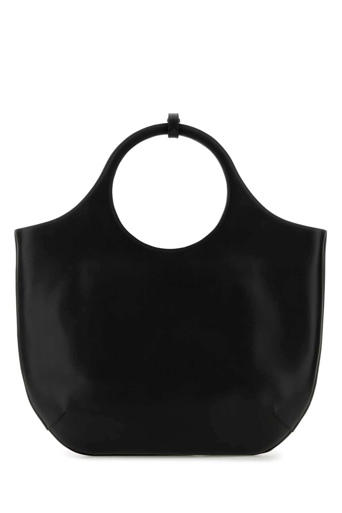 Courreges Women Black Leather Large Holy Handbag