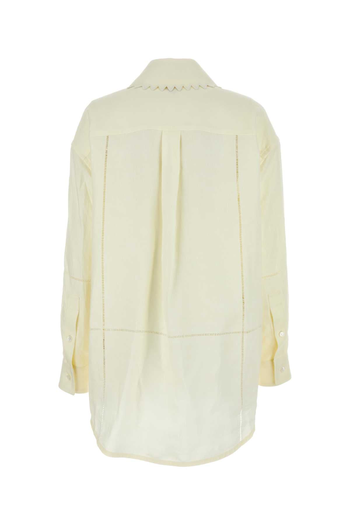 Bottega Veneta Women Cream Linen Shirt
