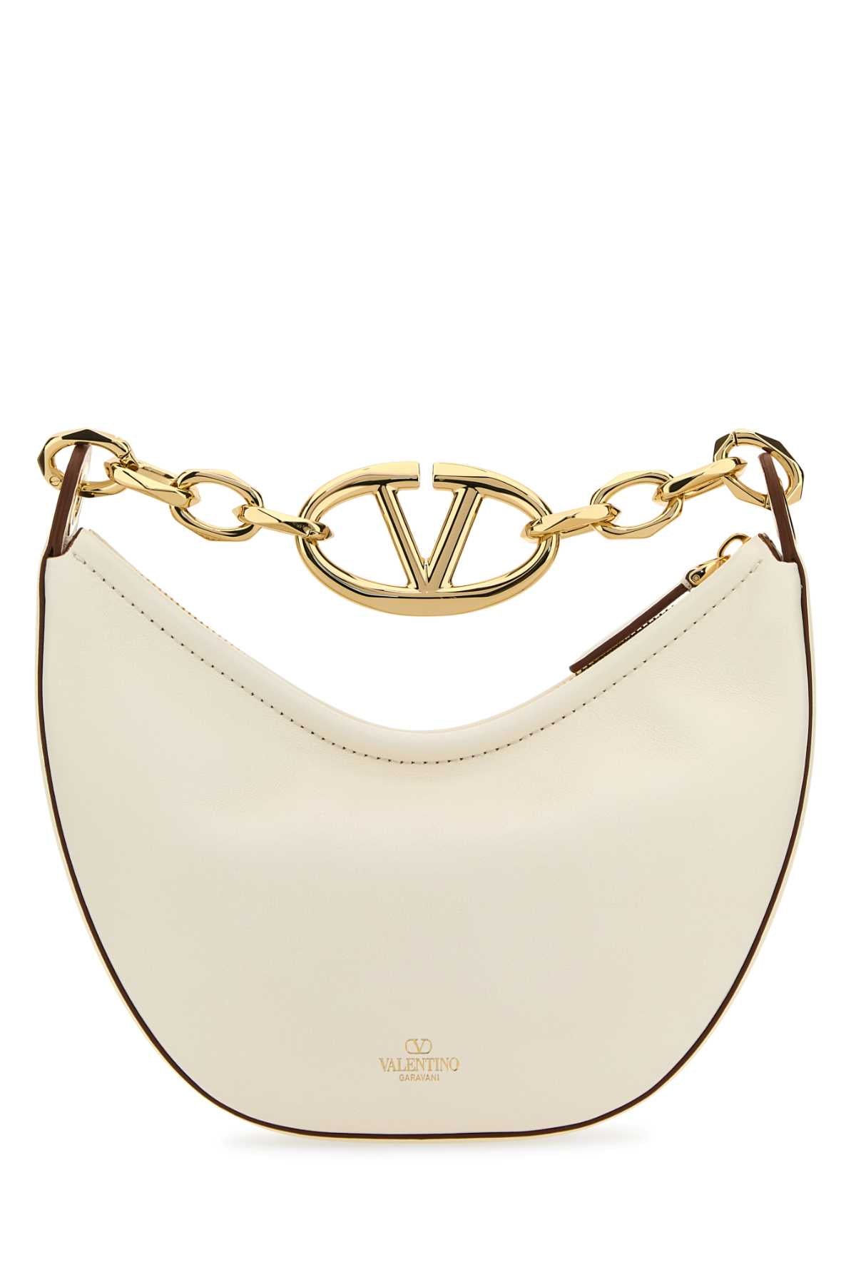 Valentino Garavani Women Ivory Leather Mini Hobo Vlogo Moon Handbag