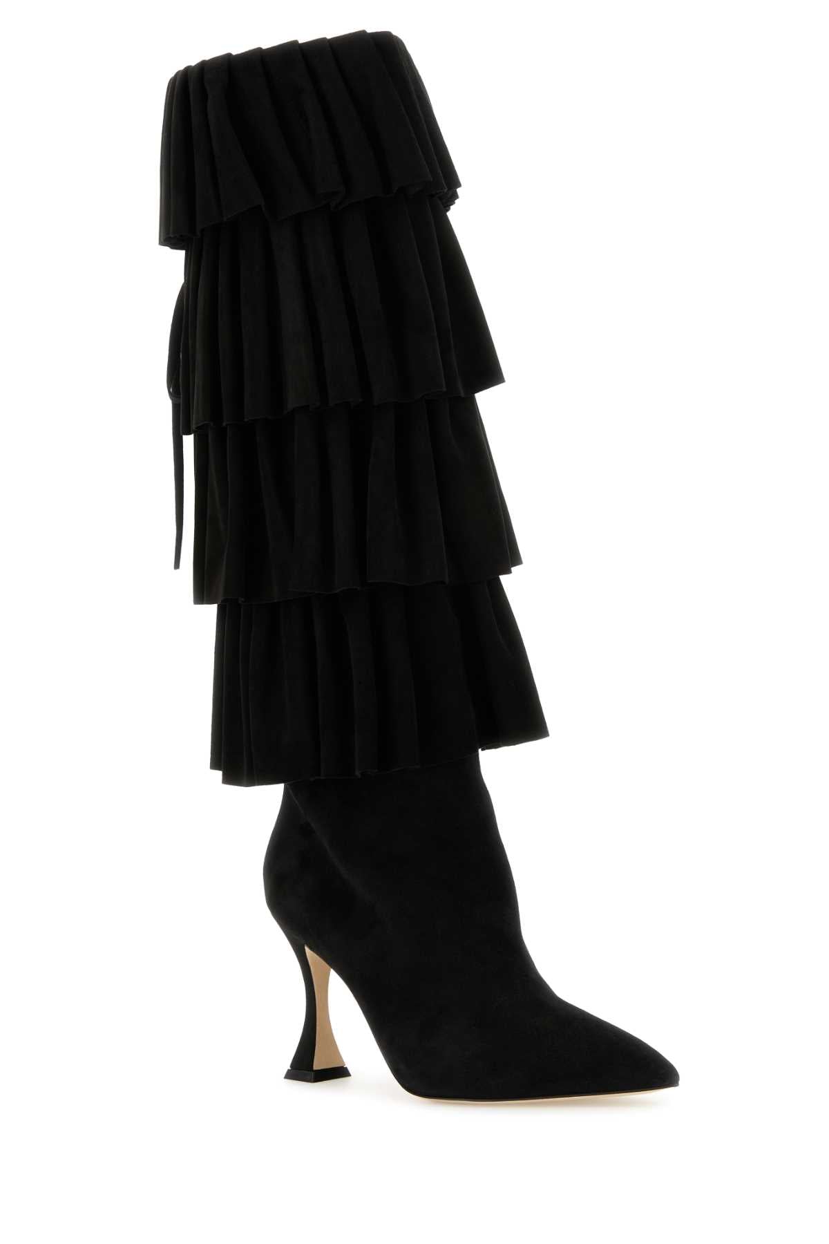 Manolo Blahnik Women Black Suede Miralone Boots